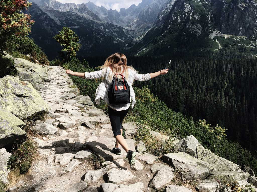 A girl on the hike